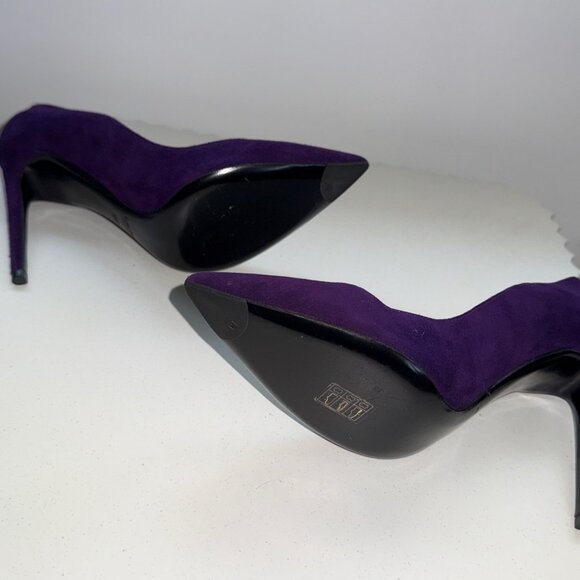 Ralph Lauren Purple Label Celia Pump Heels Suede Embellished Womens Shoes - Picture 3 of 4